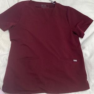 FIGS SET: BURGUNDY XL SCRUBS TOP AND BOTTOM